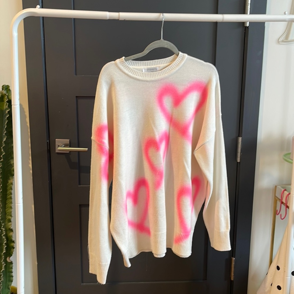 Storets pink heart sweater dress